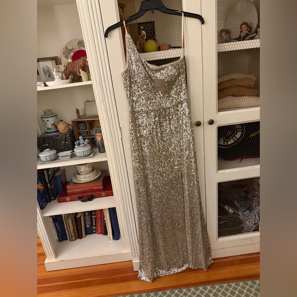 Xscape Champagne Sequin Dress